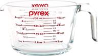 pyrex synchkg039125 4 measuring cup: clear with vibrant red graphics - accurate and versatile kitchen essential logo