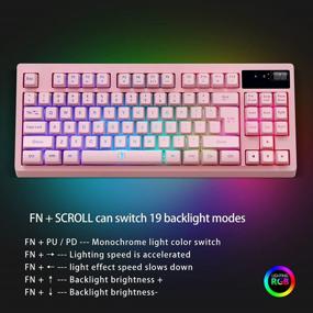 img 2 attached to ZJFKSDYX C87 Wireless Gaming Keyboard and Mouse Combo: 2.4G 🎮 Connection, 10 RGB Lighting Effects, Upgraded 3600mAh Battery, Charging Support (Pink)