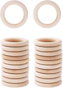 img 4 attached to Mandala Crafts Natural Wood Rings for Crafts – Macrame Wooden Rings for Crafts - Unfinished Wood Rings for Macrame and Jewelry Making - Pack of 100, 1 Inch Diameter