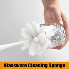 img 2 attached to 🧽 ALINK Bottle Glass Dish Sponge Cleaning Brush: 3-Pack for Effective and Easy Cleaning