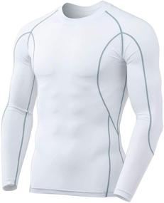 img 4 attached to TSLA Sleeve T Shirt Baselayer Compression Men's Clothing and Active