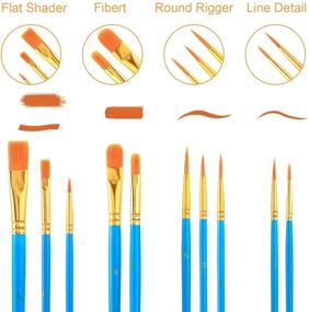 img 2 attached to 🖌️ Набор кистей для живописи из 500 предметов с 6 упаковками по 60 кистей и 6 палитрами, с нейлоновой видом кисти, идеально подходит для масла, акварели и т. д., полный художественный набор.