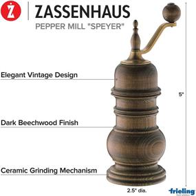 img 3 attached to 🧂 Zassenhaus Speyer 5.1-Inch Dark Stained Beech Pepper Mill: Superior Quality and Style for Perfectly Ground Pepper