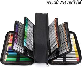 img 3 attached to 🖍️ BTSKY Colored Pencil Case: High Capacity Pen Organizer with 300 Slots, Double Zippers, & Multilayer Holder for Prismacolor Crayola Colored Pencils, Watercolor Pens & Gel Pens - Black