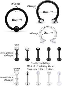 img 3 attached to Stainless Horseshoe Cartilage Earrings Piercing