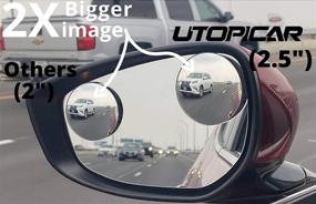 img 3 attached to 🚗 Utopicar автомобильные аксессуары - 2,5" зеркала сектора слепых зон, увеличенный размер и традиционная форма для широкого обзора слепых зон. Автомобильные зеркала заднего вида с фиксированным или регулируемым монтажом на клейкой основе (2 шт.)