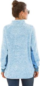 img 1 attached to VIISHOW Women's Quilt Coat: Stylish Long Sleeves, Turtleneck, Sherpa Fleece Pullover with Pocket