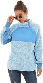 img 2 attached to VIISHOW Women's Quilt Coat: Stylish Long Sleeves, Turtleneck, Sherpa Fleece Pullover with Pocket