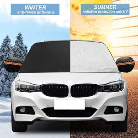 img 3 attached to ❄️ Ultimate Winter Protection: KKTICK Windshield Snow Cover with Mirror Covers - Universal Fit for Cars, Trucks, Vans, and SUVs (85 x 50 inch)