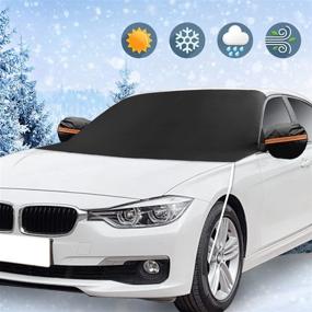 img 4 attached to ❄️ Ultimate Winter Protection: KKTICK Windshield Snow Cover with Mirror Covers - Universal Fit for Cars, Trucks, Vans, and SUVs (85 x 50 inch)