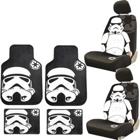 img 4 attached to 🚗 Transform Your Ride with U.A.A. INC. 8PC Star Wars Stormtrooper Seat Covers & Rubber Floor Mats