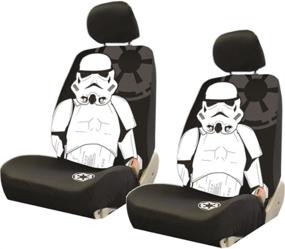 img 3 attached to 🚗 Transform Your Ride with U.A.A. INC. 8PC Star Wars Stormtrooper Seat Covers & Rubber Floor Mats