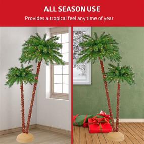 img 1 attached to 🌴 Enhance Your Décor with Puleo International 3.5 6ft Pre-Lit Artificial Palm Tree - 175 UL Lights