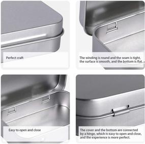 img 1 attached to 📦 Pack of 40 Silver Mini Portable Tin Containers - Tamicy Metal Rectangular Empty Hinged Tins for Small Storage and Craft Organization - 3-1/2'' X 2-1/2'' X 4/5''