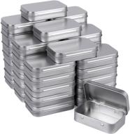 📦 pack of 40 silver mini portable tin containers - tamicy metal rectangular empty hinged tins for small storage and craft organization - 3-1/2'' x 2-1/2'' x 4/5'' logo