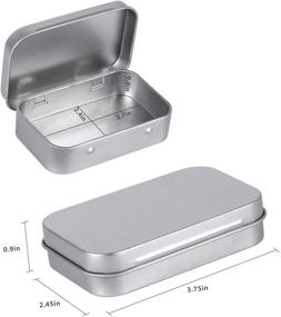 img 3 attached to 📦 Pack of 40 Silver Mini Portable Tin Containers - Tamicy Metal Rectangular Empty Hinged Tins for Small Storage and Craft Organization - 3-1/2'' X 2-1/2'' X 4/5''