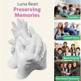 img 1 attached to 🖐️ Luna Bean Keepsake Hands Casting Kit - Family Hand Mold, Clasped Group Hand Sculpture Kit & Molding Kit - Crafts for Adults & Kids - DIY Anniversary Gifts (Cast up to 6 Hands)