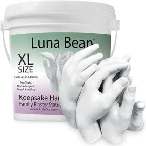 img 4 attached to 🖐️ Luna Bean Keepsake Hands Casting Kit - Family Hand Mold, Clasped Group Hand Sculpture Kit & Molding Kit - Crafts for Adults & Kids - DIY Anniversary Gifts (Cast up to 6 Hands)
