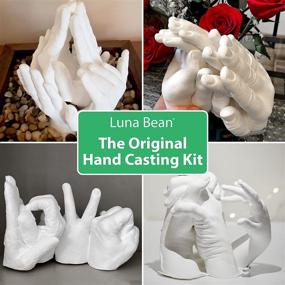 img 2 attached to 🖐️ Luna Bean Keepsake Hands Casting Kit - Family Hand Mold, Clasped Group Hand Sculpture Kit & Molding Kit - Crafts for Adults & Kids - DIY Anniversary Gifts (Cast up to 6 Hands)