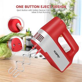 img 2 attached to Kuopry Hand Mixer Electric: 5-Speed Handheld Mixer with Turbo and Eject Button, 250W Kitchen Mixer, 6 Stainless Steel Attachments - Red