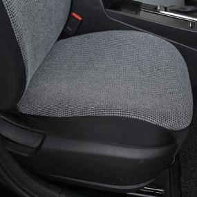 img 3 attached to 🚗 Premium Black and Grey High Back Front Seat Covers for Chevy Silverado, Dodge Ram, Ford F-Series Trucks with Built-in Seat Belts – Perfect Fit for Pickups