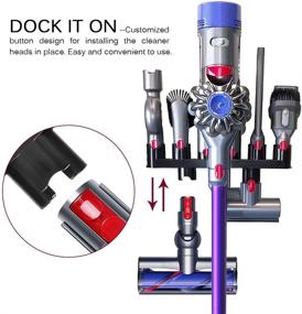 img 3 attached to 🧹 KEEPOW 2 Pack Настенная док-станция органайзеров для Dyson V10, V8, V7 - держатель совместимых аксессуаров