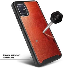 img 1 attached to 📱 E-Began Case for Samsung Galaxy A51 4G with [Screen Protector], Full-Body Protective Shockproof Rugged Bumper Cover, Durable Impact-Resistant Phone Case - Leather Brown