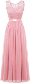 img 4 attached to BeryLove Sleeveless Pink 💖 Bridesmaid Dresses for Girls' Clothing