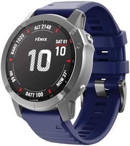 img 2 attached to ANCOOL Compatible With Fenix 6X Band 26Mm Easy-Fit Soft Silicone Watch Band Replacement For Garmin Tactix Delta/D2 Delta PX/Descent MK2/Fenix 5X/Fenix 5X Plus/Fenix 3HR Smartwatches (Dark Blue)