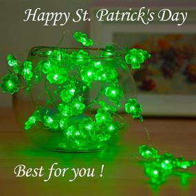 img 2 attached to 🍀 Shamrock LED String Lights: Festive St. Patrick's Day Decor for Bedroom Party Feast - Battery Powered & Remote Control - 10ft 40 LEDs - Irish Green Decoration