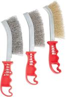 🔧 performance tool w4990 3pc hand brush set: ideal for efficiently removing welding slag, rust, and debris - stainless steel, galvanized, and brass wire brushes logo