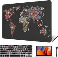 🌍 vaesida macbook air 11 inch case, slim hard shell cover compatible with mac air 11&#34; release 2012-2015 (model: a1465/a1370), mandala world map design logo