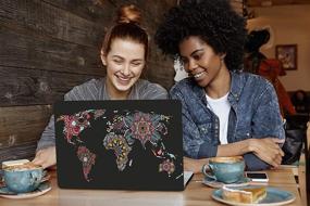 img 2 attached to 🌍 VAESIDA MacBook Air 11 Inch Case, Slim Hard Shell Cover Compatible with Mac Air 11&#34; Release 2012-2015 (Model: A1465/A1370), Mandala World Map Design
