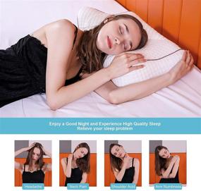 img 1 attached to Подушки из памяти GOBRUREEY: 2-в-1 эргономичный контур для поддержки шеи и снижения давления на шею - улучшенное качество сна и комфорт
