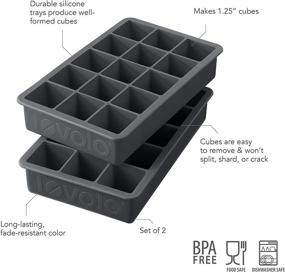 img 3 attached to 🧊 Tovolo Silicone Ice Cube Mold Trays, Set of 2, Perfect Cube Shape, 1.25 Inches, Charcoal - Fade Resistant