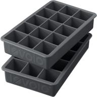 🧊 tovolo silicone ice cube mold trays, set of 2, perfect cube shape, 1.25 inches, charcoal - fade resistant logo