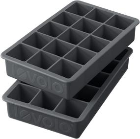 img 4 attached to 🧊 Tovolo Silicone Ice Cube Mold Trays, Set of 2, Perfect Cube Shape, 1.25 Inches, Charcoal - Fade Resistant