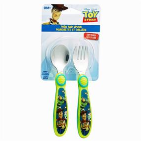 img 1 attached to The First Years Disney/Pixar Toy Story Fork & Spoon Set in Fun Green Color