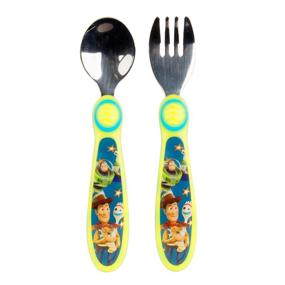 img 4 attached to The First Years Disney/Pixar Toy Story Fork & Spoon Set in Fun Green Color
