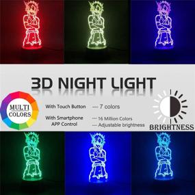 img 3 attached to 🎁 Anime 3D Illusion Lamp for Boys Girls Kids, My Hero Figure LED Night Light with Smart Control, Multicolor Changing Table Lamp - Home & Room Decor, Ideal Birthday & Christmas Gifts