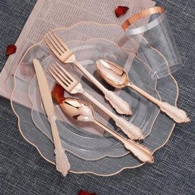 img 3 attached to 🍽️ BUCLA Celebrations Disposable Dinnerware - Silverware for Events