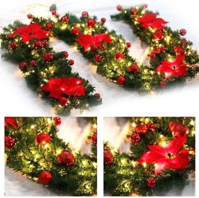 img 1 attached to Christmas Illuminate Garland Artificial Decorations Seasonal Decor