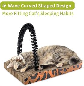 img 2 attached to 2PCS Cardboard Cat Scratcher with Scratch Box, Self Groomer 🐱 Massager and Catnip - Corrugated Scratching Pad Post Toy Brush for Cats