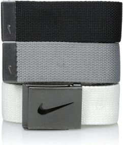 img 1 attached to 🔳 Men's Matte Black Hardware White Accessories and Belts by Nike