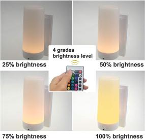 img 2 attached to 🌈 Enhance Your Space with BIGLIGHT Wireless Wall Sconce Light: Battery Operated, Multi Color Changing, Remote Controlled, Dimmable Night Light, RGB Stick on Lamp for Hallway Bathroom Kids Bedroom Living Room Mood Lighting