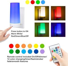 img 3 attached to 🌈 Enhance Your Space with BIGLIGHT Wireless Wall Sconce Light: Battery Operated, Multi Color Changing, Remote Controlled, Dimmable Night Light, RGB Stick on Lamp for Hallway Bathroom Kids Bedroom Living Room Mood Lighting
