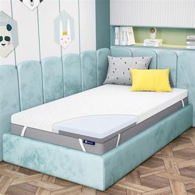 img 4 attached to 🌿 Avenco Twin Foam Mattress Topper: 3 Inch Memory Foam, Removable Cover, Medium Firm - Odor-Preventing Bamboo Foam for Kids