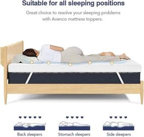 img 3 attached to 🌿 Avenco Twin Foam Mattress Topper: 3 Inch Memory Foam, Removable Cover, Medium Firm - Odor-Preventing Bamboo Foam for Kids