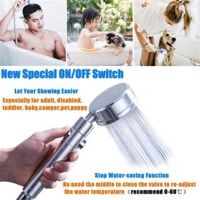 img 2 attached to 🚿 Premium Metal Handheld Shower Head with ON/OFF Switch - 360° Rotating, Hose and Holder Included, 65" Flexible Hose, Adjustable Bracket - Polished Chrome Finish