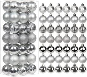 img 4 attached to 🎄 42 Pcs Shatterproof Small Silver Christmas Ball Ornaments - 1.57" Holiday Party Decorations Set for Christmas Tree, Wreath, Tabletop - Xmas Tree Decor